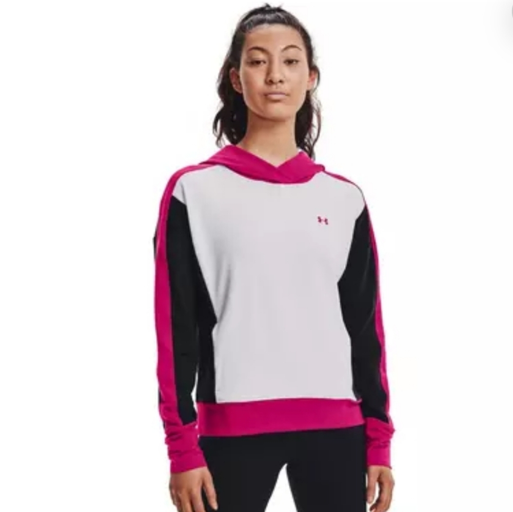 Under Armour Women's Rival Terry "Grey/Pink" Pullover Hoodie